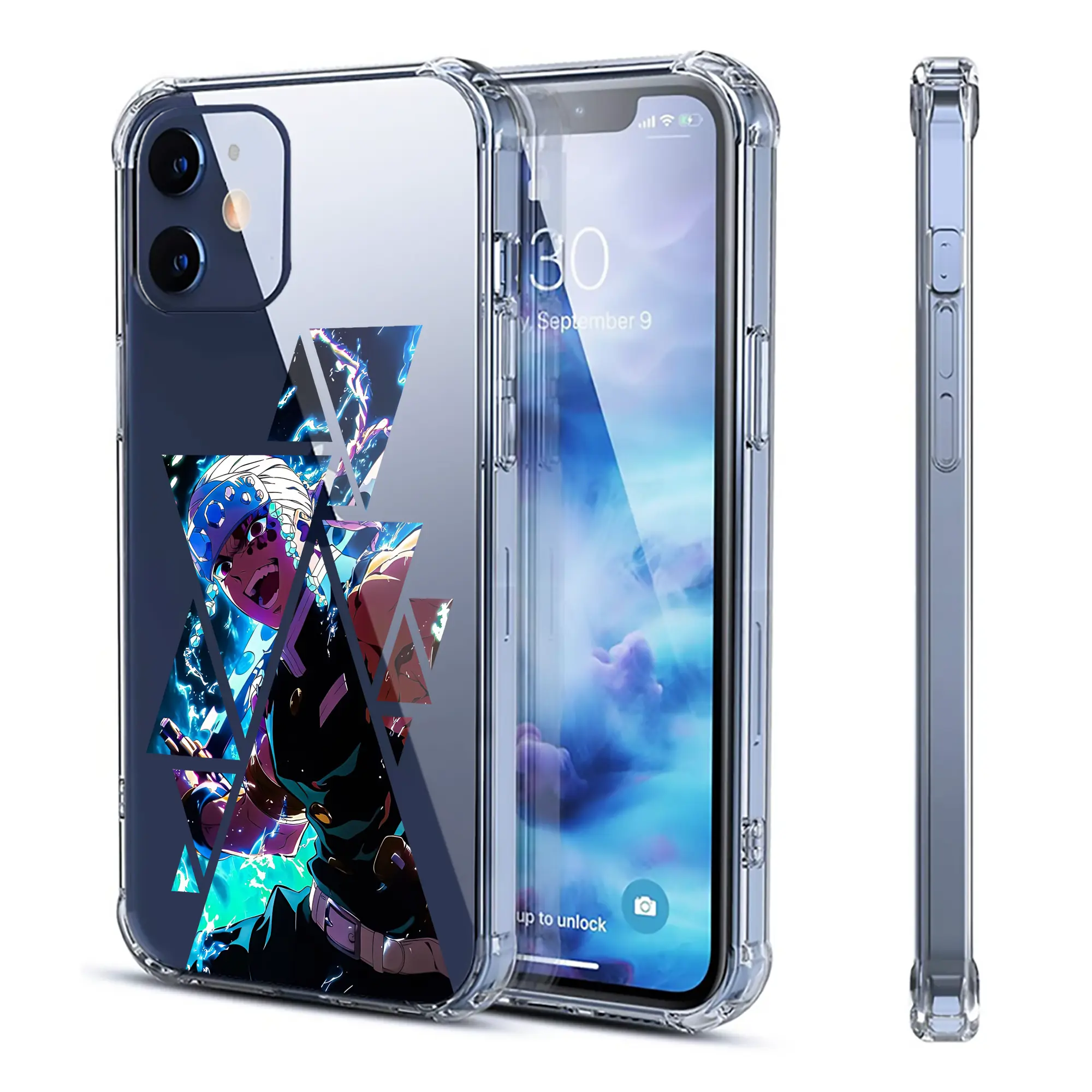 鬼滅の刃 グッズ,宇髄 天元 - IPhone 12シリーズ対応 ・ 透明スマホケース ・ クリアソフトケース ・ TPU素材 ・ 耐衝撃 ・ 高密着 ・ 防汚 防指紋 ・ 簡単着脱